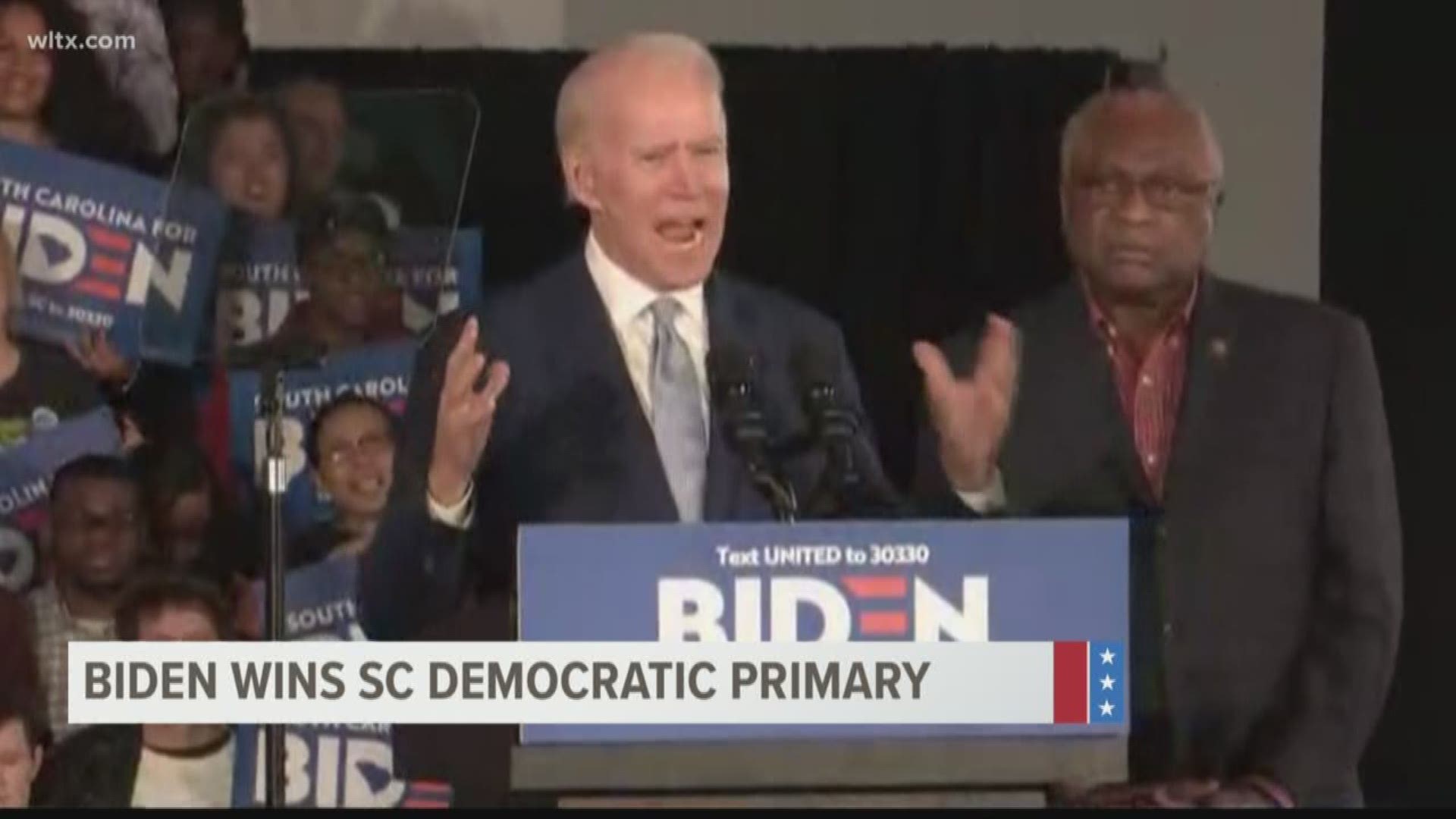 Joe Biden has scored a resounding victory in South Carolina’s Democratic primary, and Tom Steyer has ended his presidential bid.