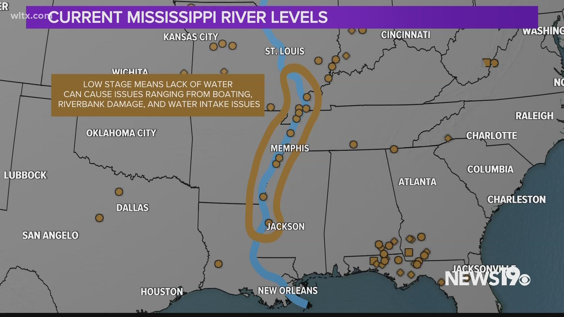 The Mississippi River is nearing record lows which is causing the drinking water supply issues along cities on the banks of the river.