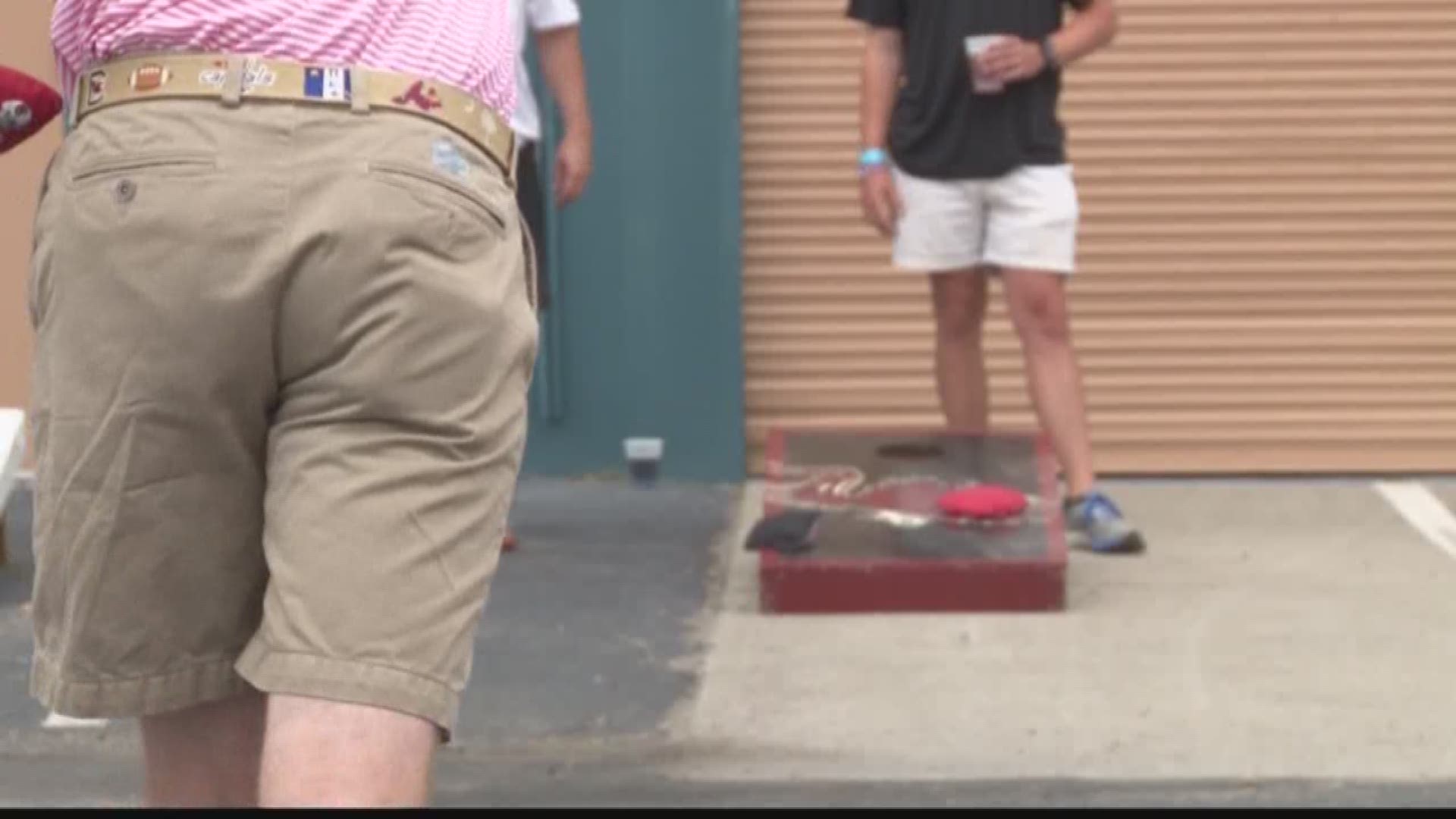 Usually playing cornhole is typically for tailgating but Sunday it was all about raising money for a cause.