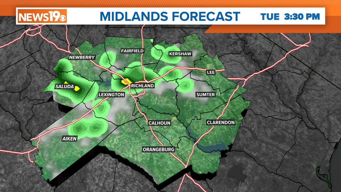 South Carolina weather forecast has an increase in rain chances