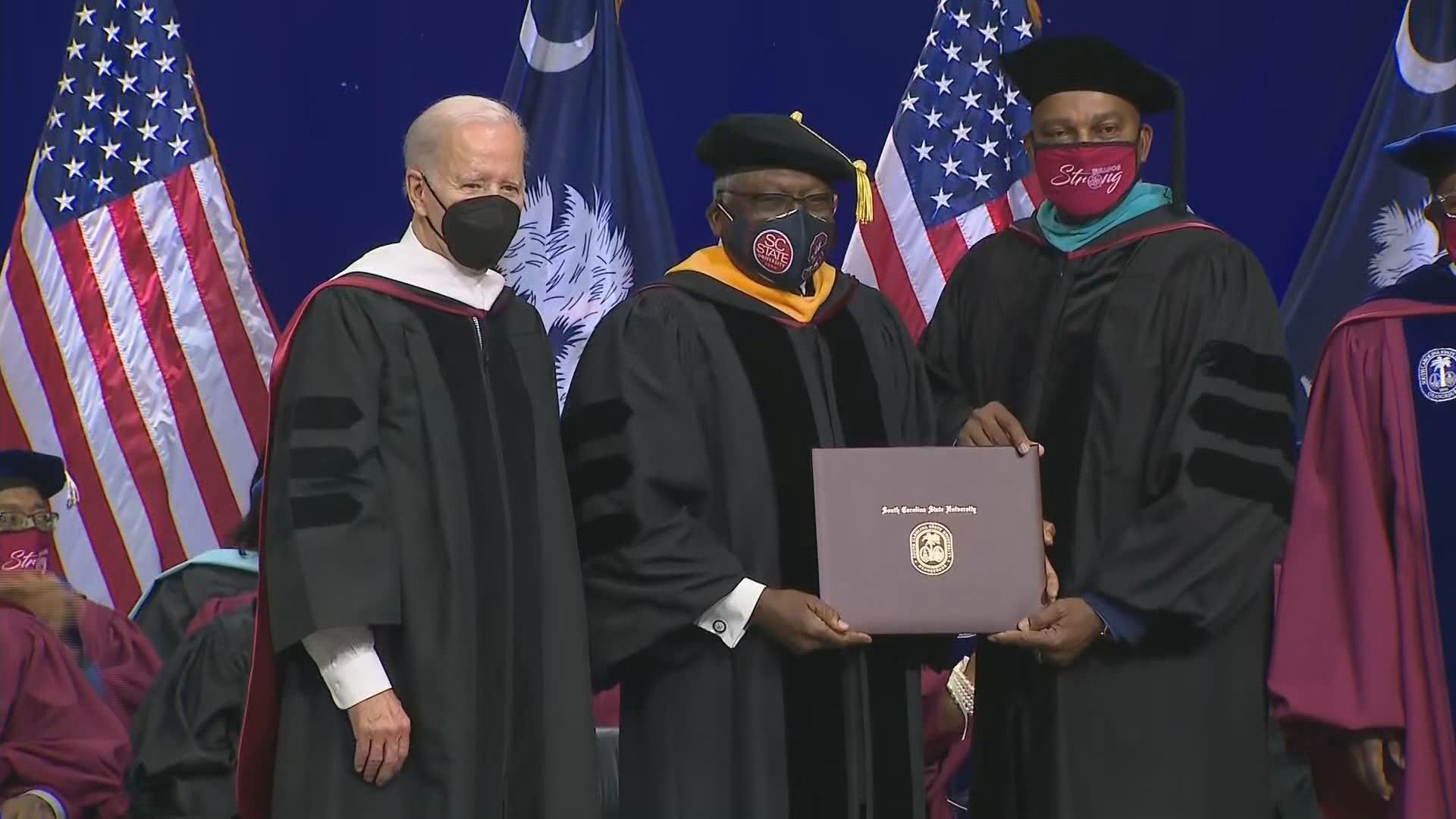 60 years after his graduation, Congressman Jim Clyburn marched with graduating seniors to officially receive his diploma.