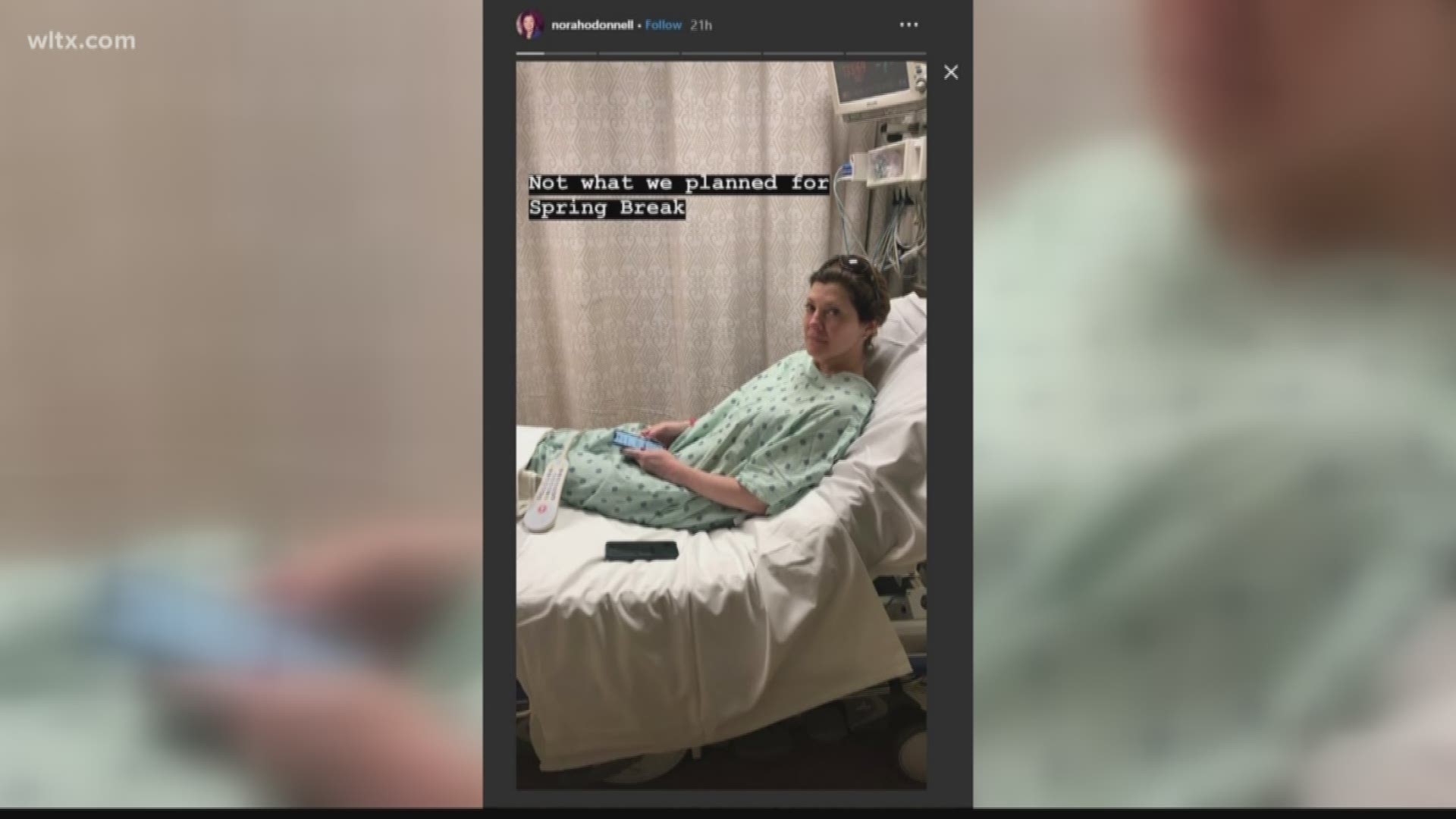 In a post on her Instagram story, O'Donnell says she had to undergo surgery at the Medical University of South Carolina Friday evening.