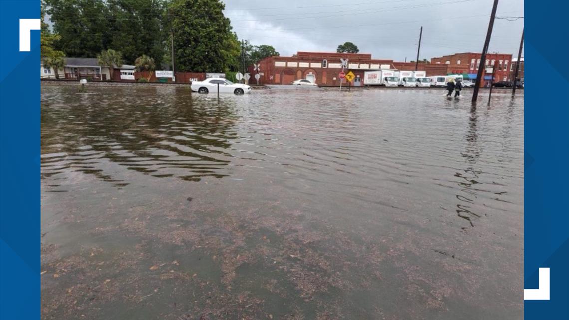BatesburgLeesville flooding on roads due to storms, rain