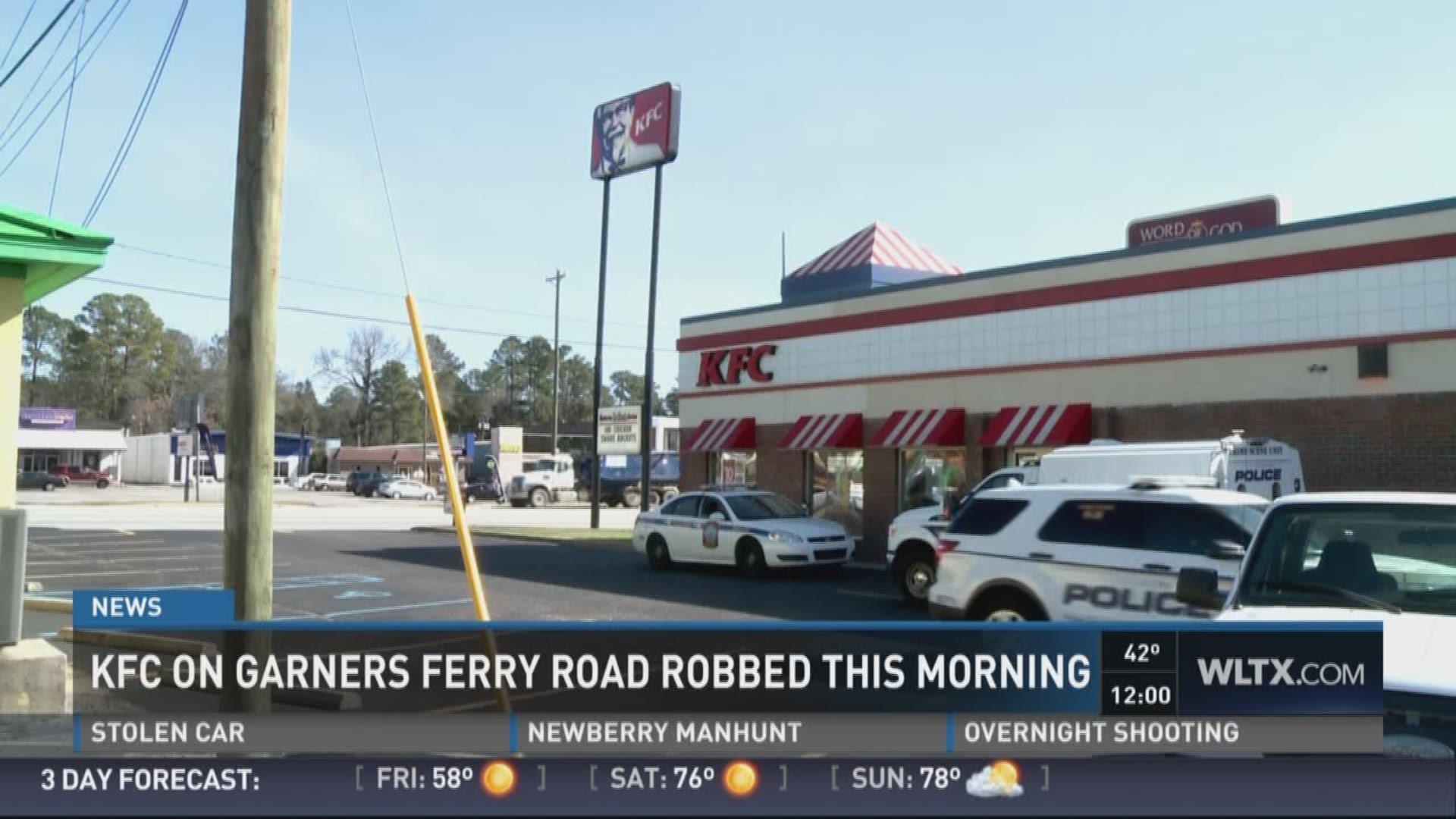 Masked Man Robs Columbia KFC Restaurant | wltx.com