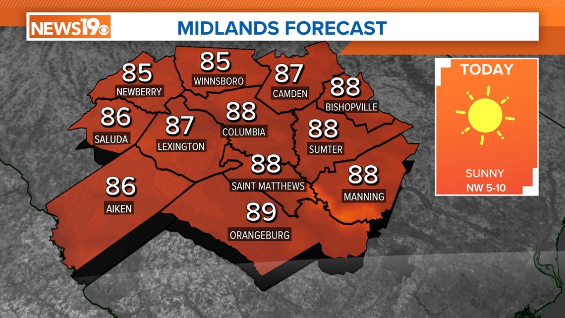 South Carolina basks in sunny, dry May weather today