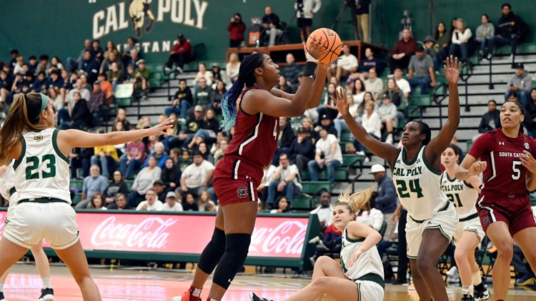 Top-ranked South Carolina cruises to a 79-36 win over Cal Poly