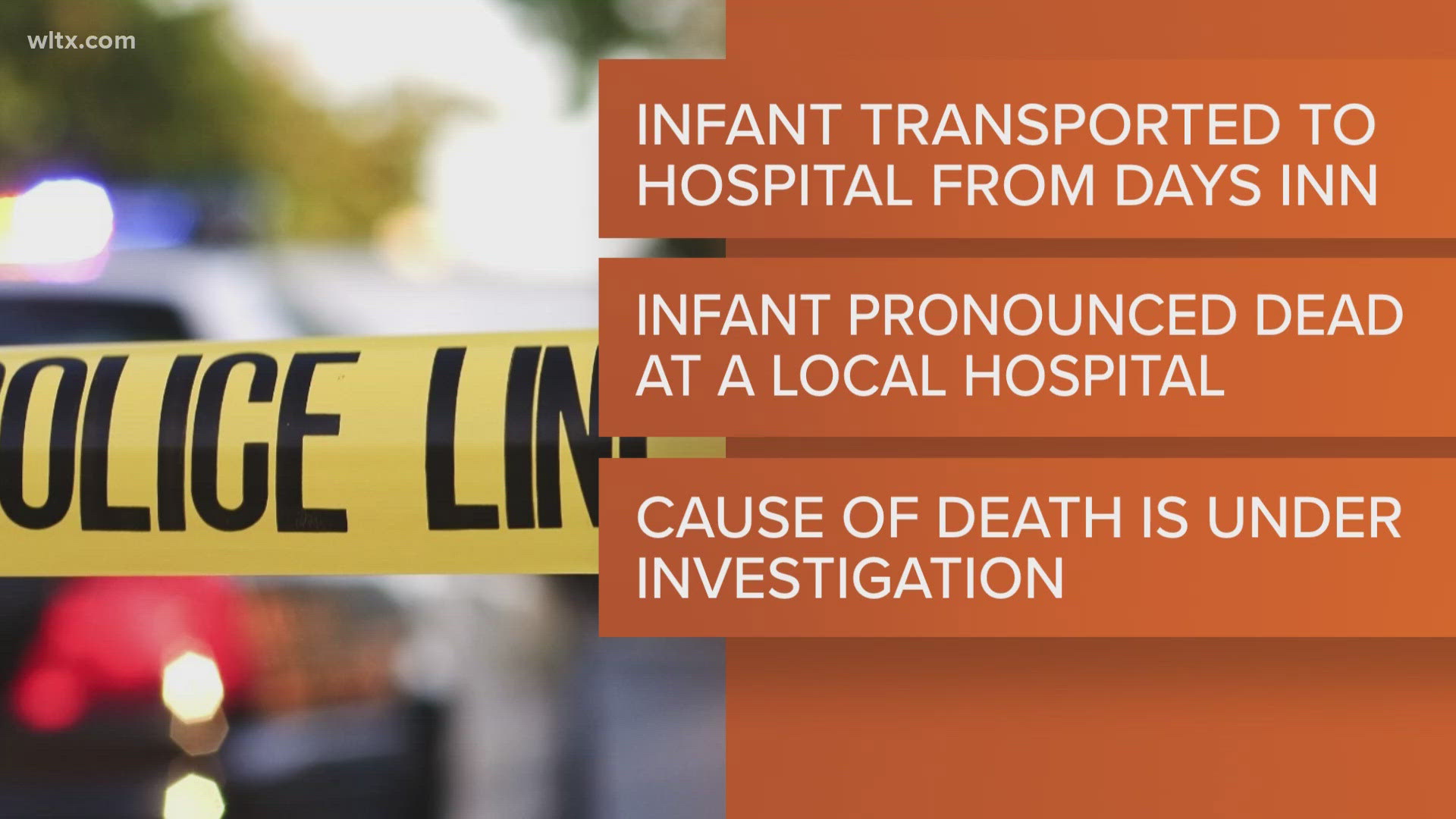 Investigators with the Richland County Sheriff's Department (RCSD) are looking into the death of an infant at a local hotel.