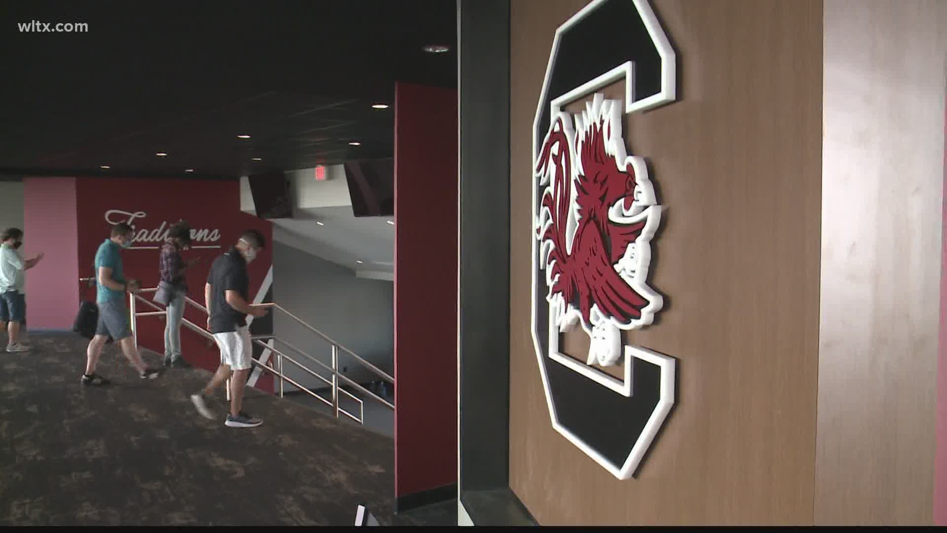 Gamecock athletics director Ray Tanner leads a media tour of Williams-Brice Stadium after its $22.5 million makeover.