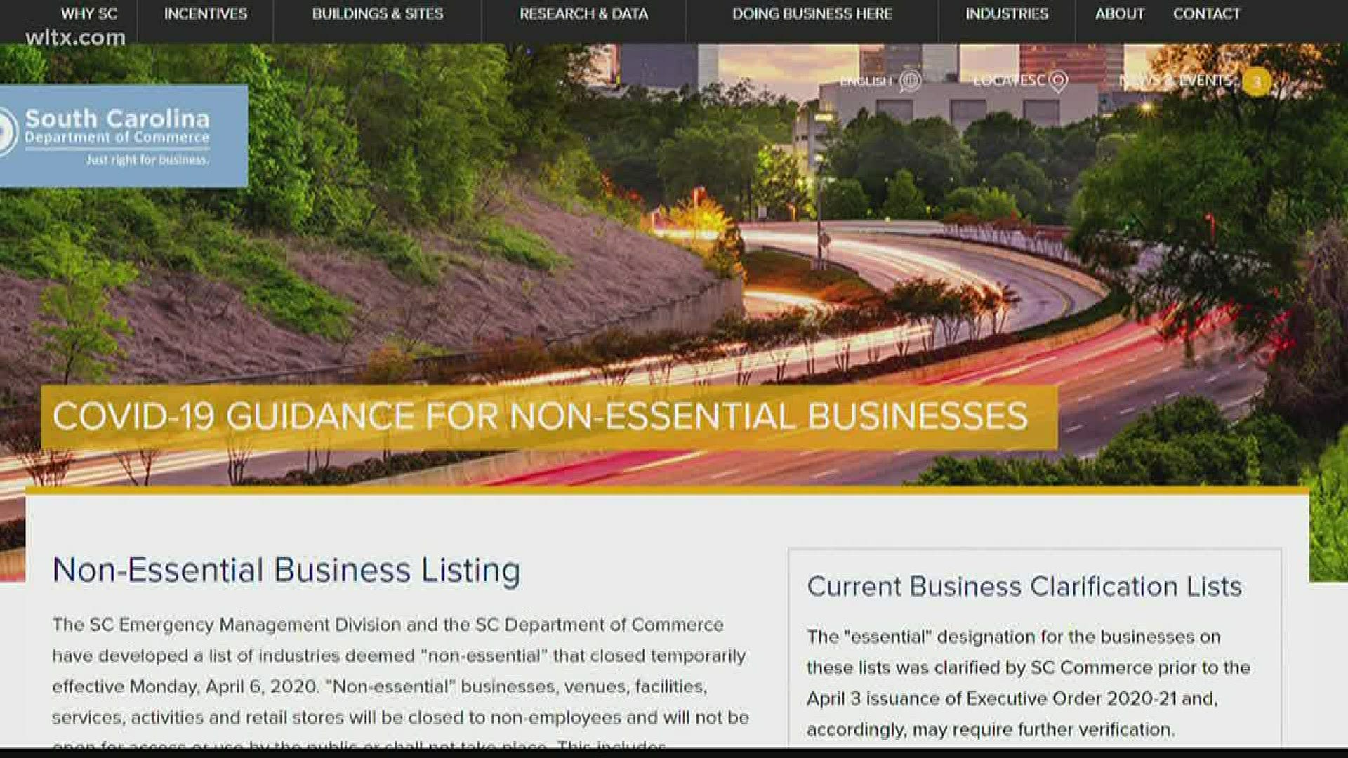 As questions surround which businesses are essential and which are not, the S.C. Dept. of Commerce has released a list of businesses that received a "clarification."