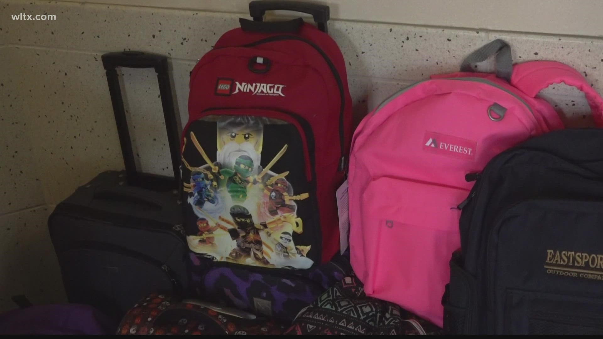 The backpacks are used when kids have to leave their homes and put their personal items in pillow cases and trash bags.