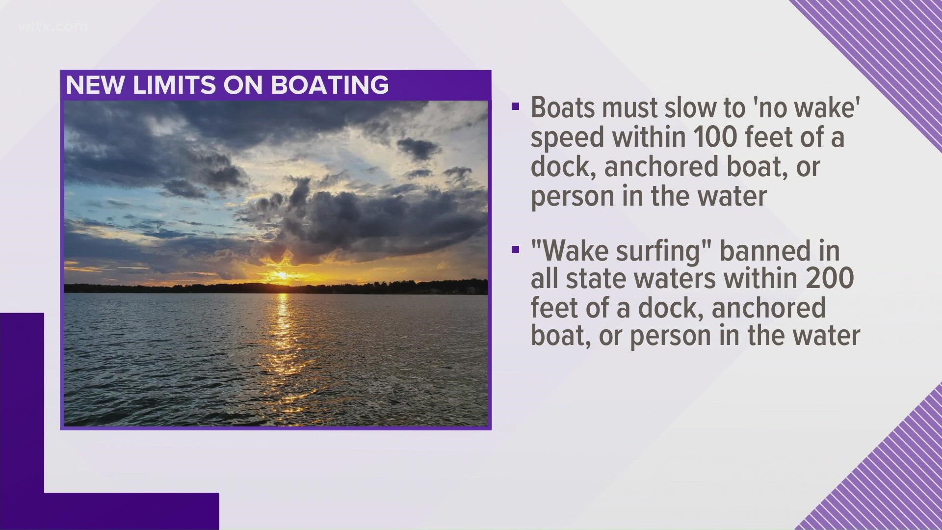 The new law increases the distance limit for boating to 100 feet and wake surfing to 200 feet.