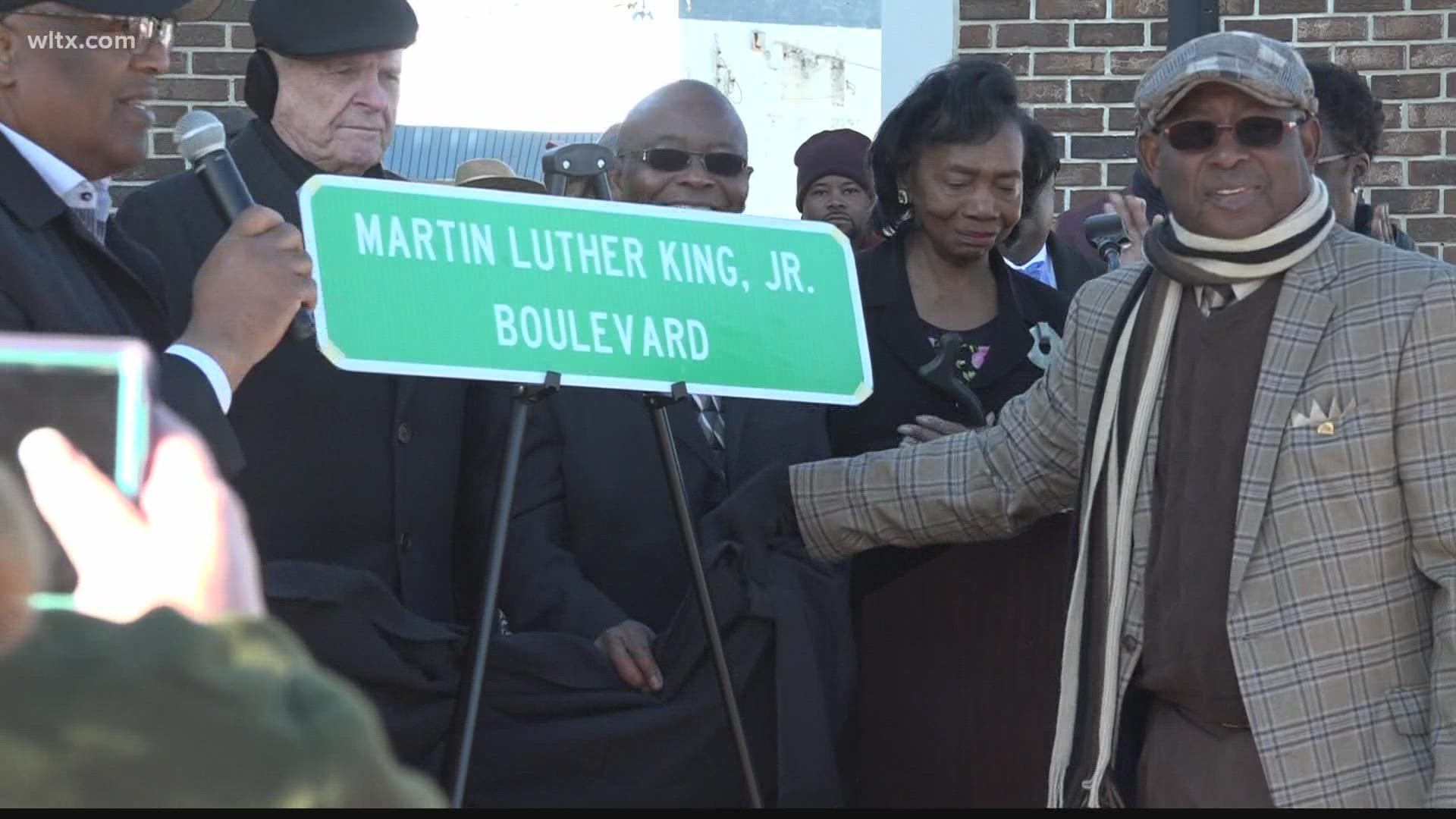 The city commemorated the street's renaming with a march and ceremony on Martin Luther King Jr. Day.