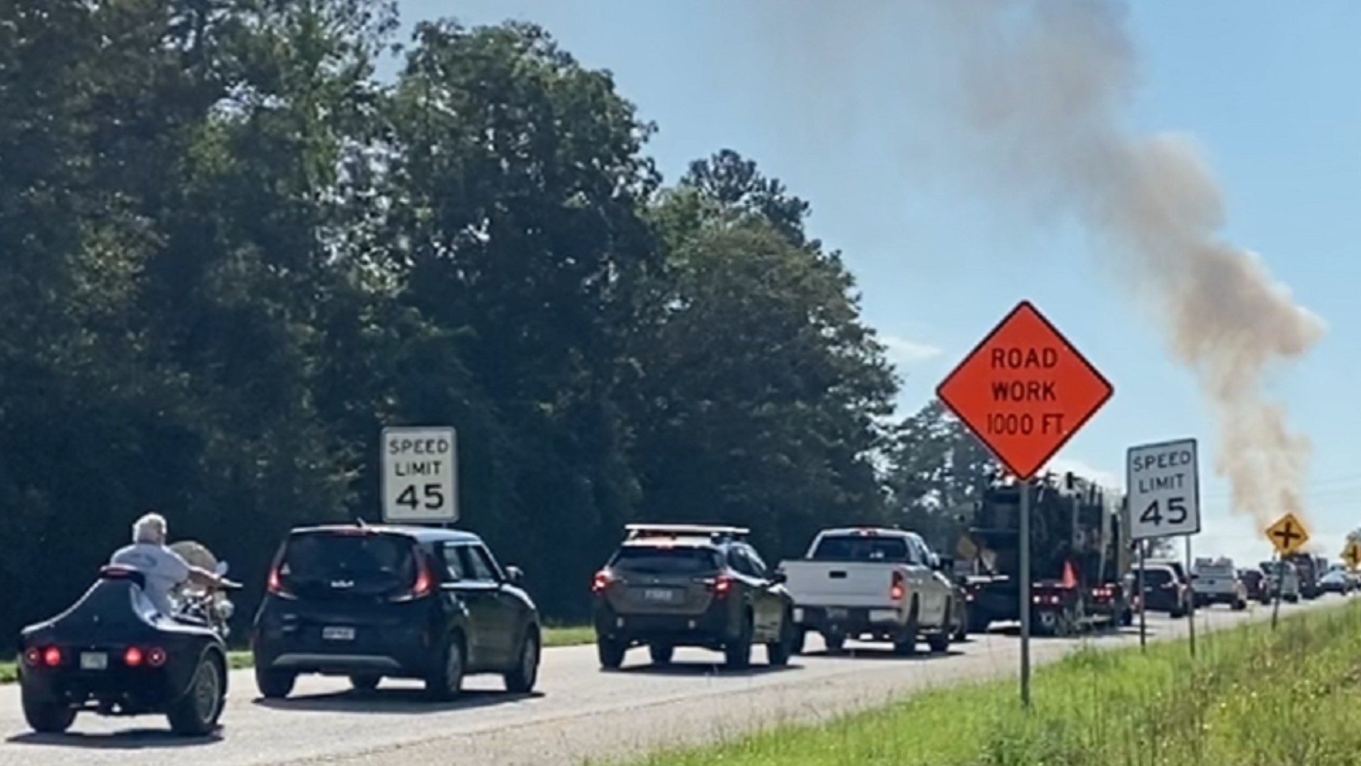UHaul on fire delays traffic on Garners Ferry Road