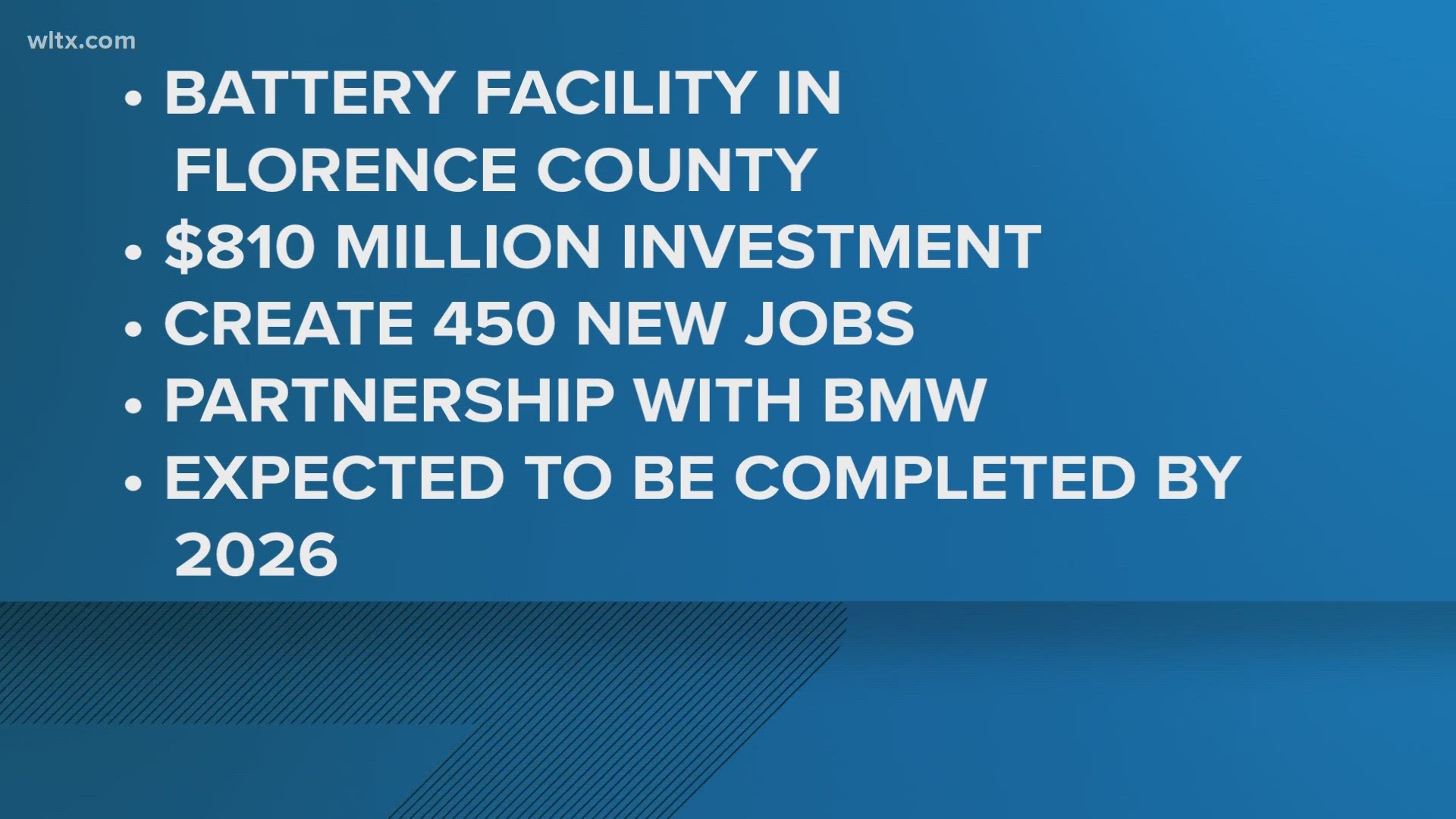 AESC is expanding it's battery facility in Florence County with an $810M investment.
