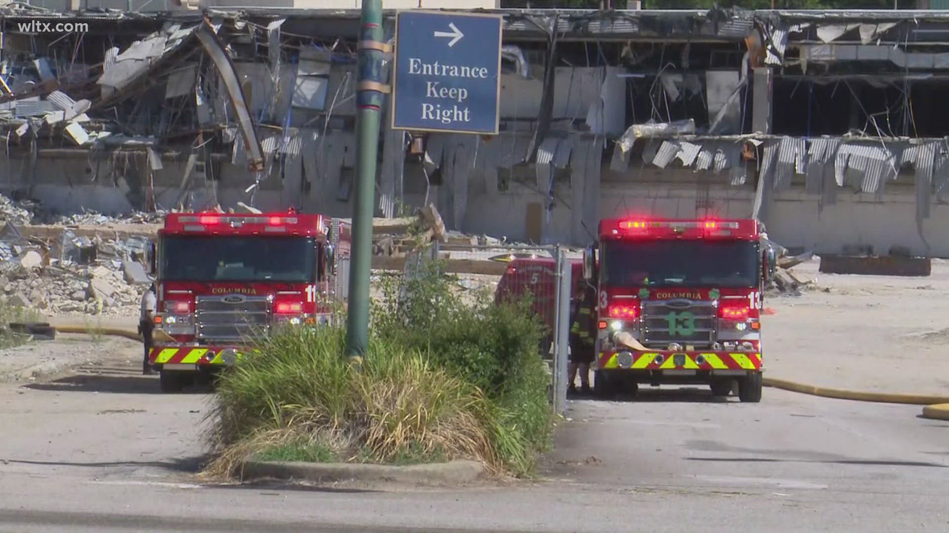 A fire broke out in the old Richland Fashion Mall in the old theater area.  No one was injured.