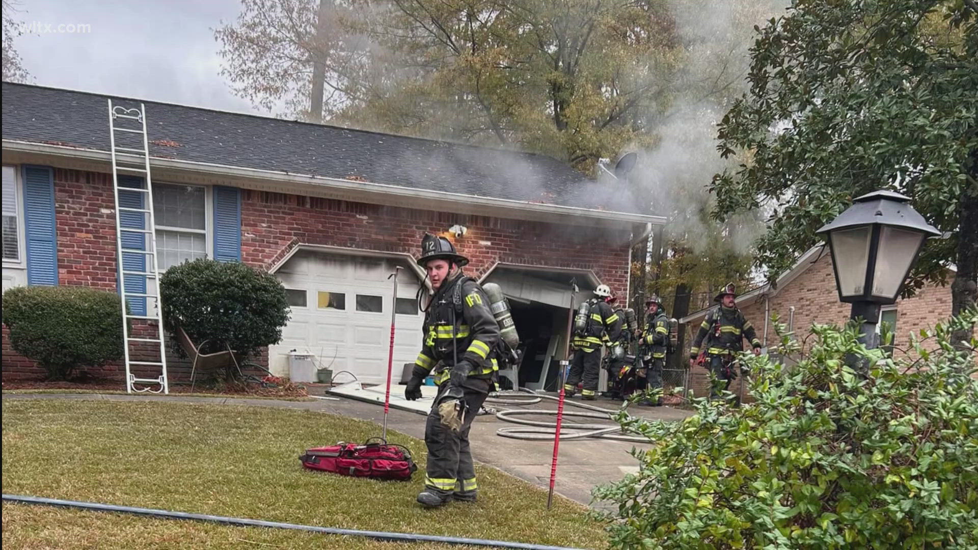 The fire was contained to the garage of the home.  Irmo firefighters along with Columbia Fire Department put the fire out. 