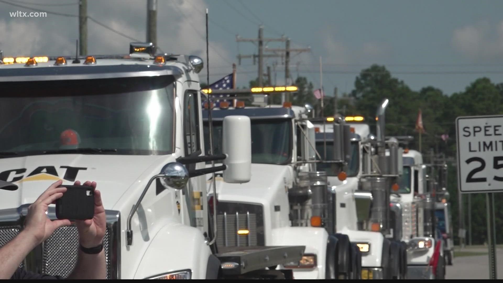 Nearly 200 truckers gathered Saturday morning at the South Carolina Farmers Market for a good cause.