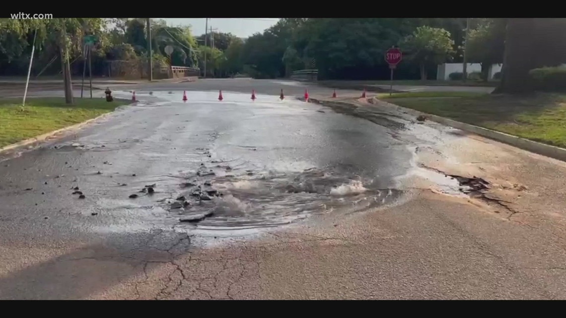 Water main break causes road closure in Columbia | wltx.com