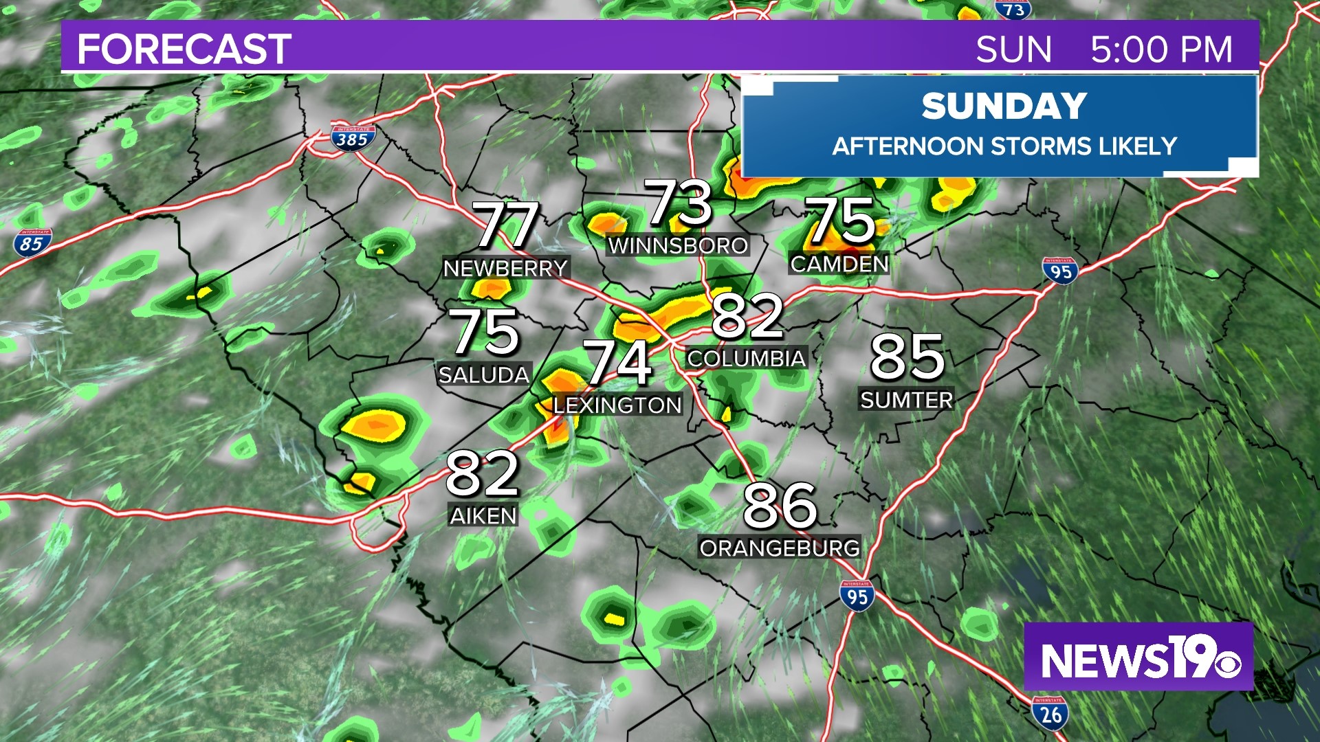 Scattered storms expected Sunday with hot weather next week | wltx.com