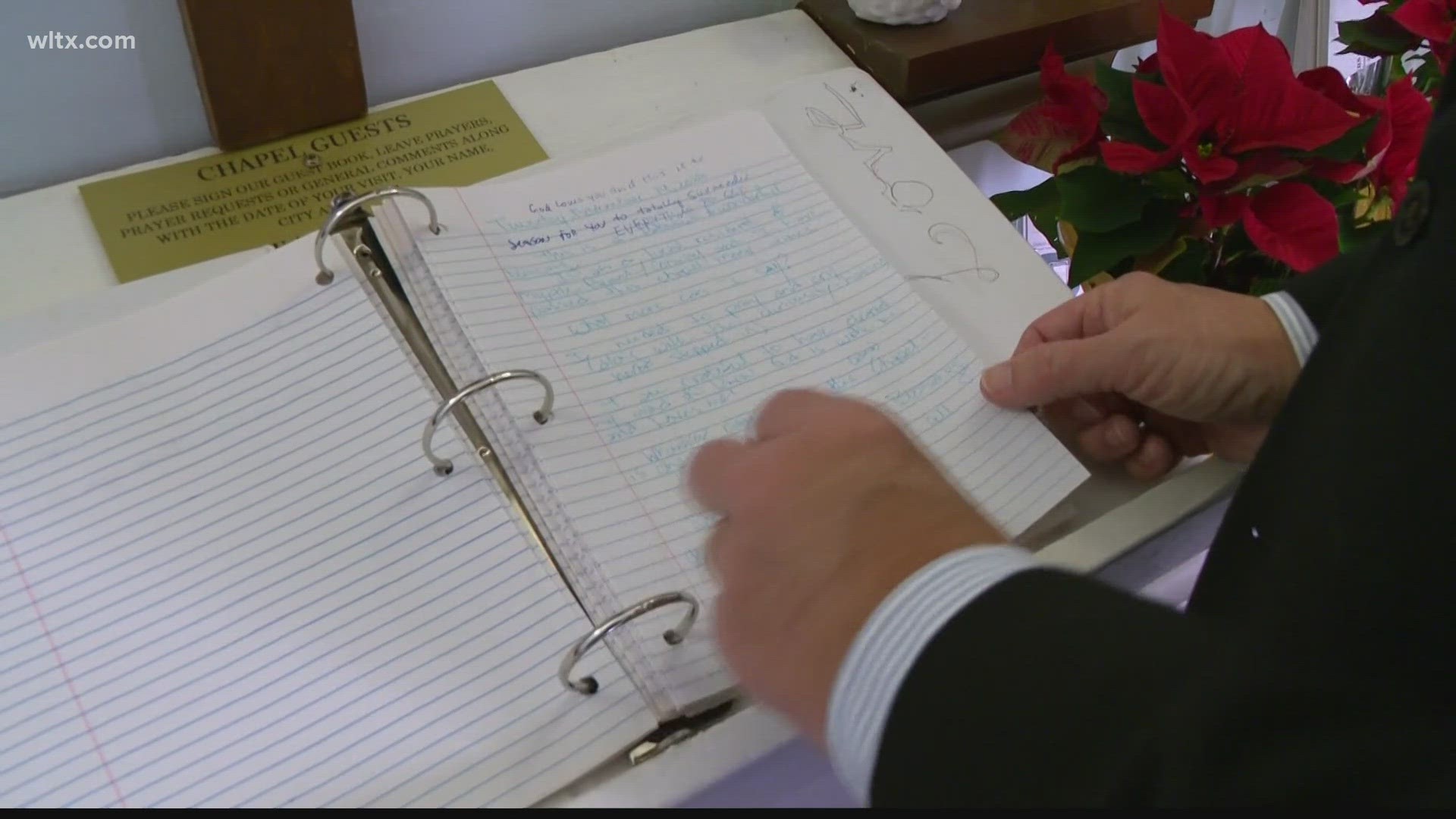 Many on their way to Myrtle Beach stop off at the 'Travelers Chapel' and some leave notes to God.