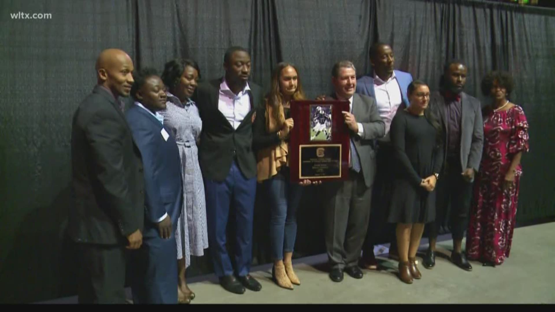 Former Gamecock running back Marcus Lattimore was one of nine former USC athletes who were inducted into the school's athletics hall of fame.