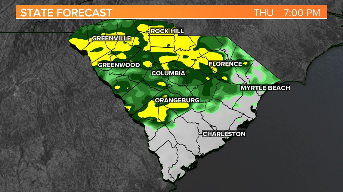 Cooler, Rainy South Carolina Weather