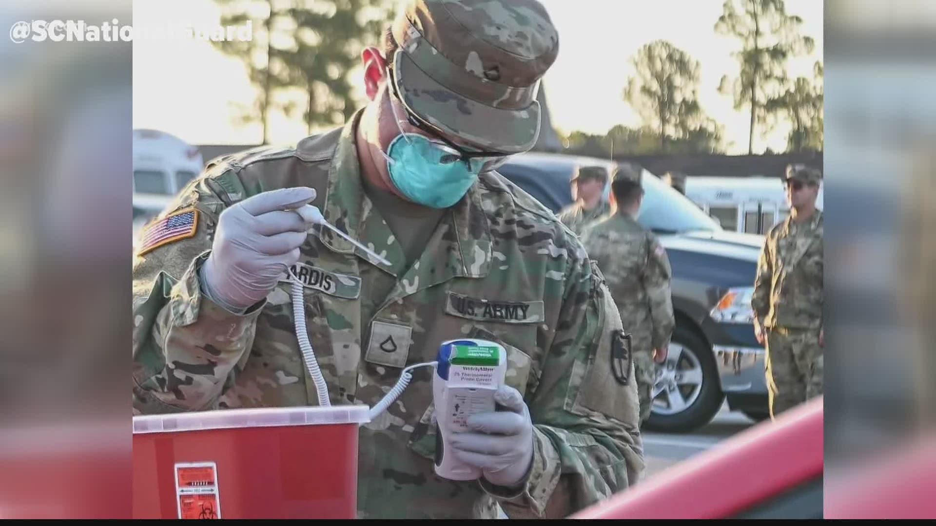 The South Carolina National Guard is taking on some tasks to ease the burden on South Carolina hospitals.