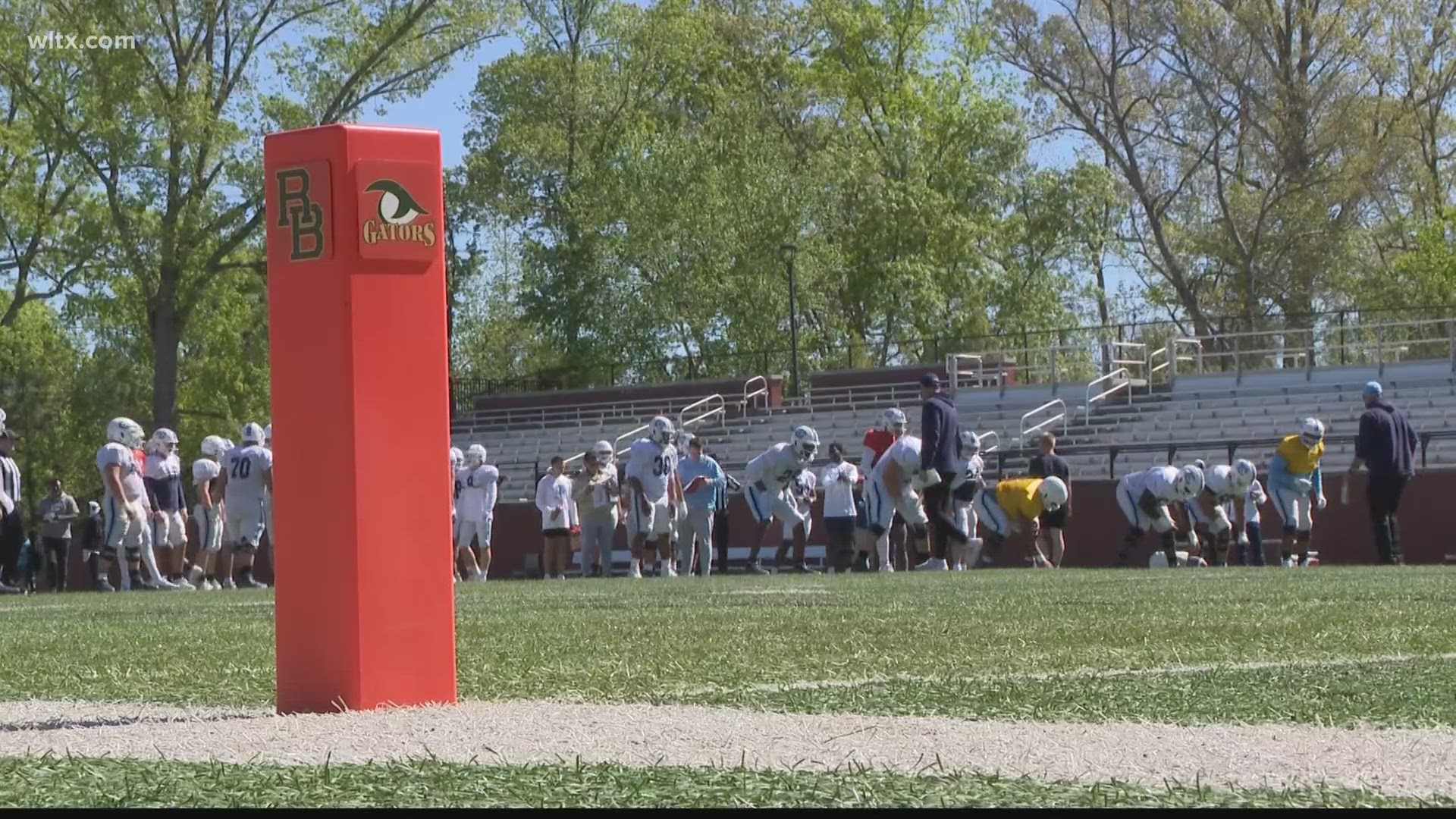 The Citadel football team took spring practice to Lexington County, working out at River Bluff High School before spending time with Bulldog fans.