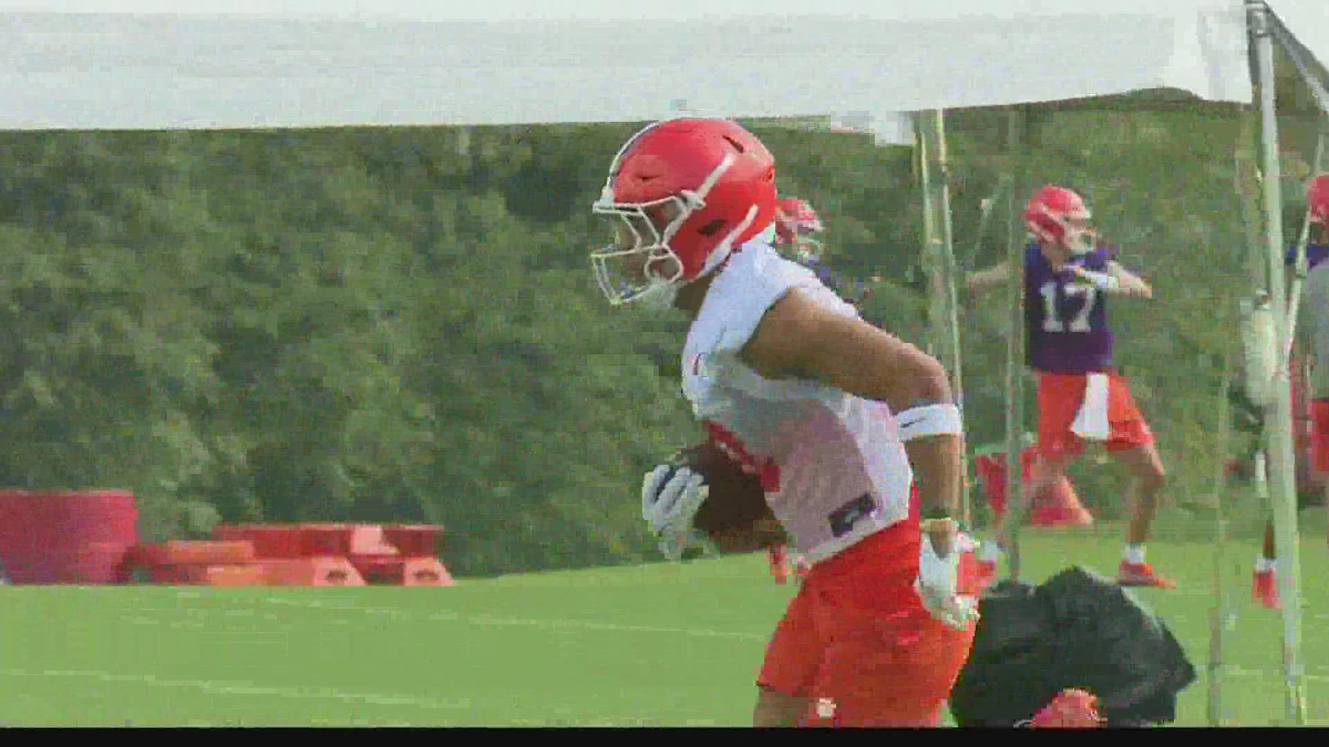 Dutch Fork grad Antonio Williams arrived on the Clemson campus in time for summer workouts. On Friday, he took part in his first official practice with the Tigers.