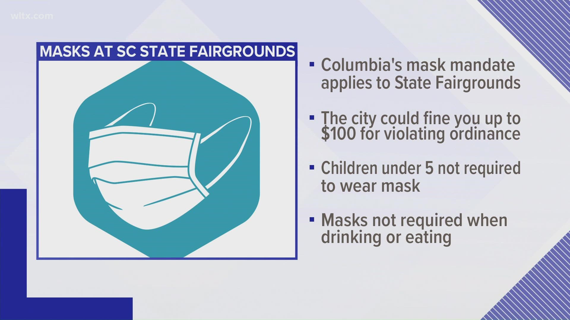 People who park or tailgate at the State Fairgrounds  must wear a mask when social distancing is not possible. If you don't, you could be fined up to $100.
