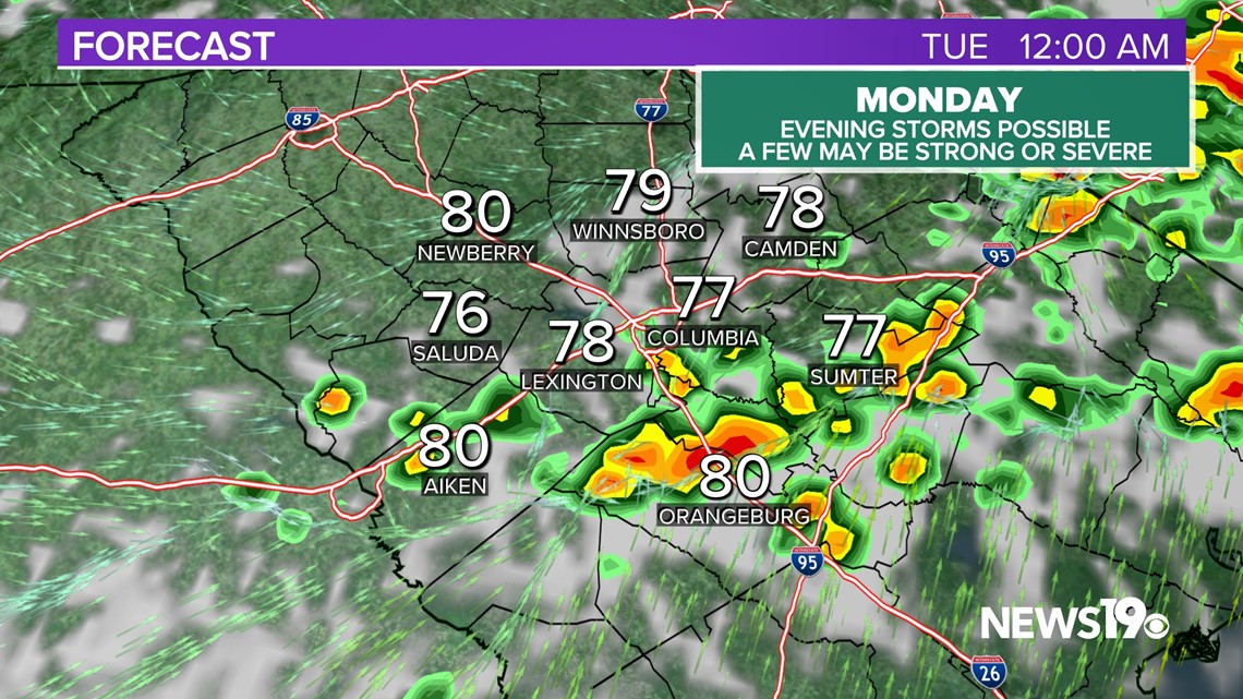 Severe weather possible Monday evening in South Carolina | wltx.com