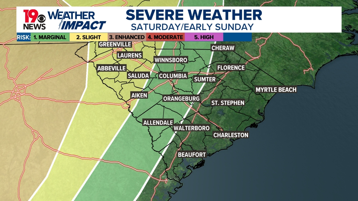 Severe storms expected Sunday in South Carolina with flood, wind ...