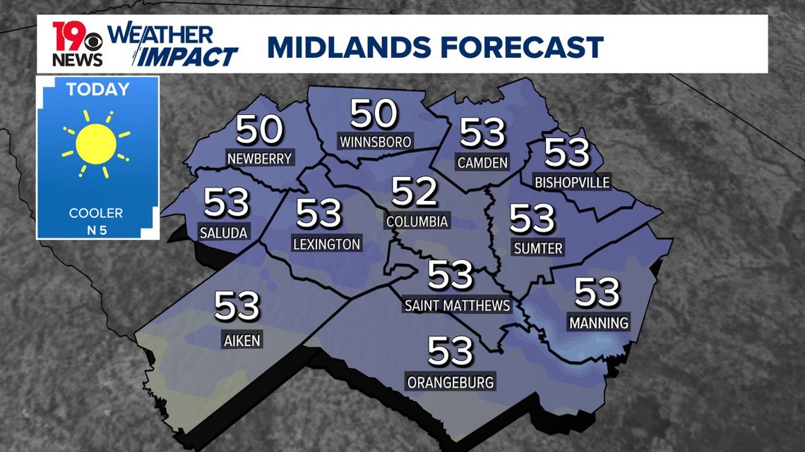Weather Lex Sc Sunny, cooler Wednesday South Carolina weather | wltx.com