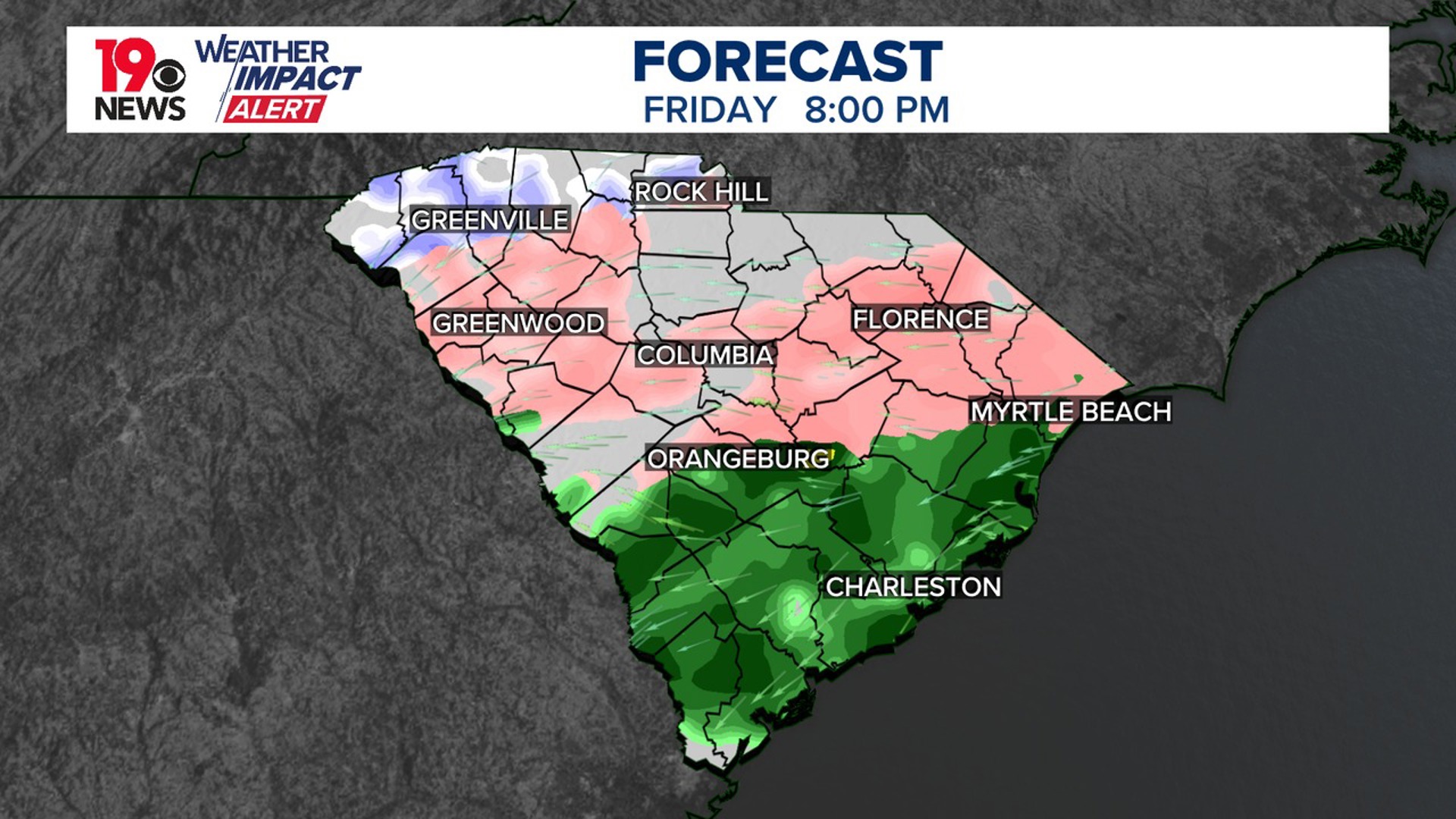 A winter storm watch is in effect for the northern parts of South ...