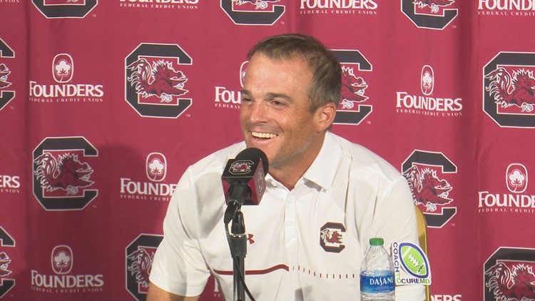 Shane Beamer reacts to the Gamecocks 56-20 win against UNC Charlotte