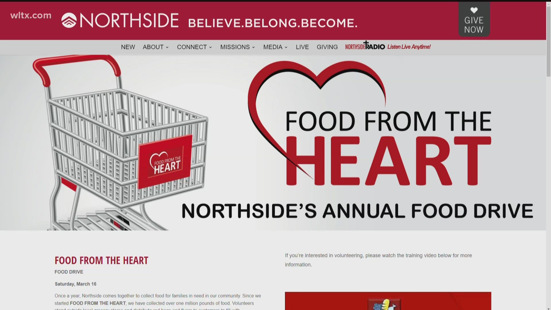 Food from the Heart collecting items at local stores March 16th
