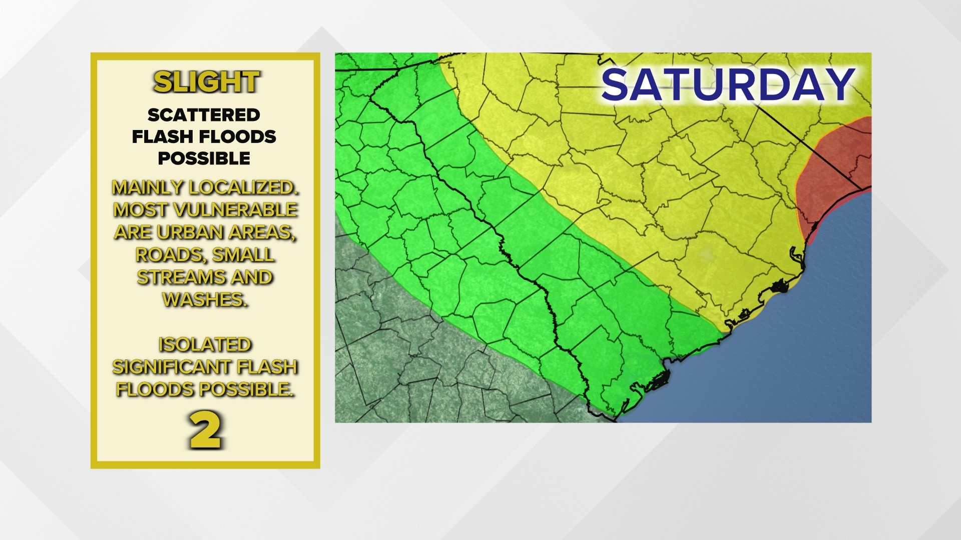 Memorial Day weekend weather in South Carolina will be wet, windy