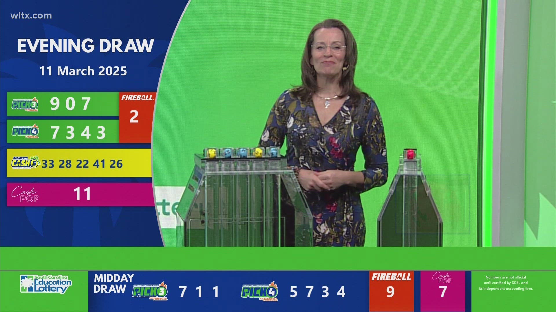 Here are the SC evening winning lottery numbers for March 11, 2025. 