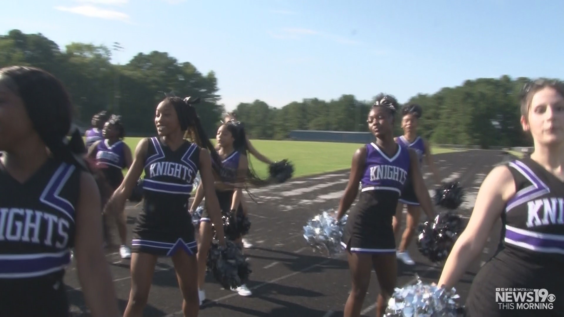 The Crestwood High School cheer team welcomes school back in session for Sumter schools.