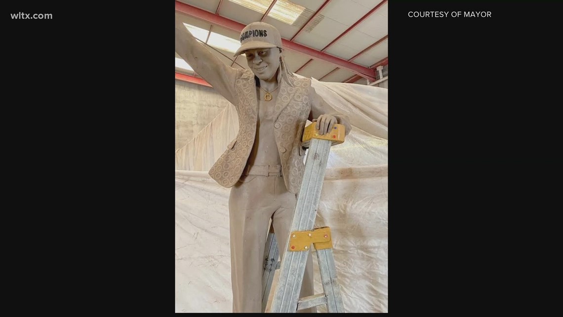 Dawn Staley statue being crafted