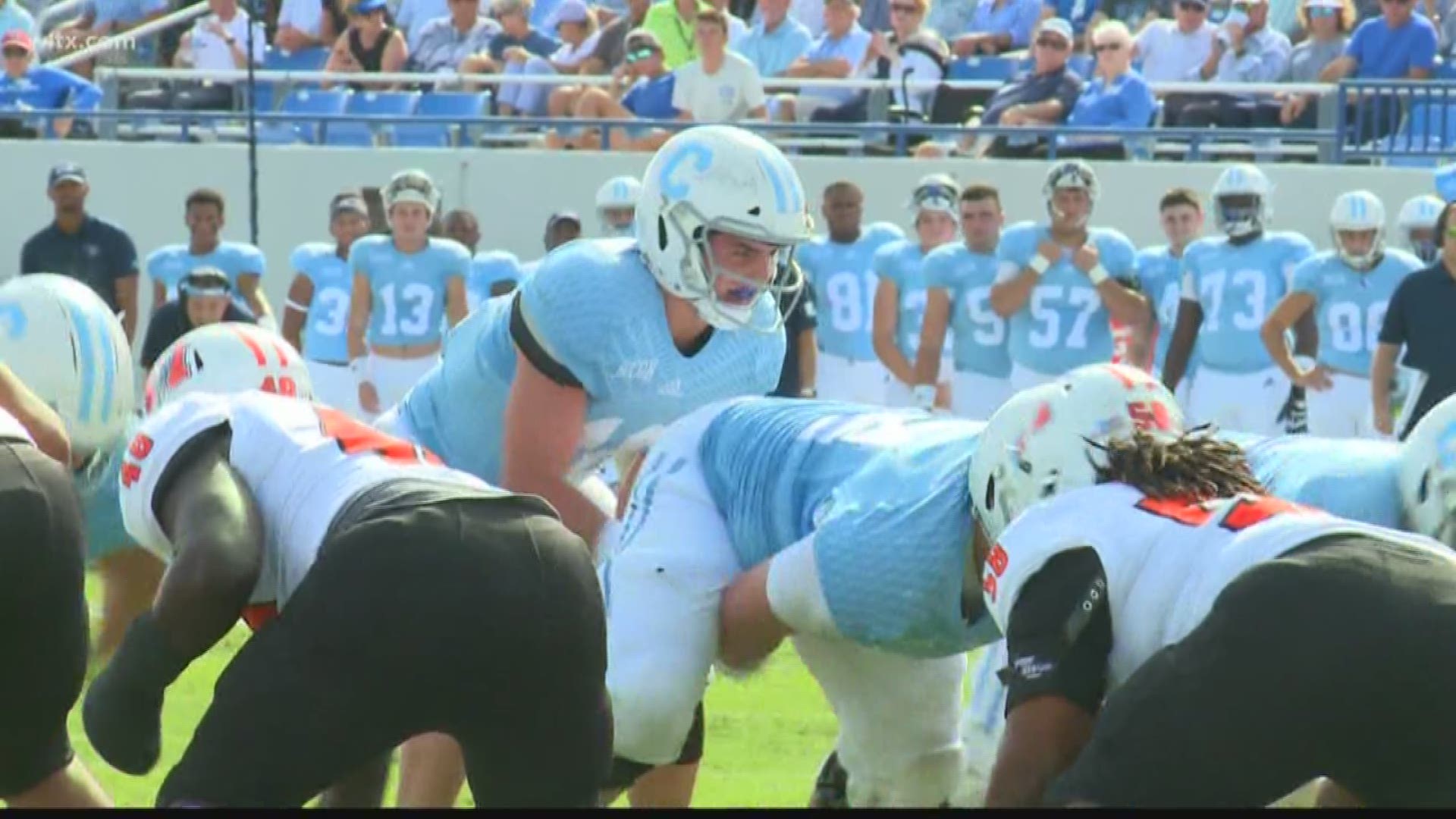 On Homecoming, the Citadel Bulldogs win their third straight game, 35-24 over Mercer.