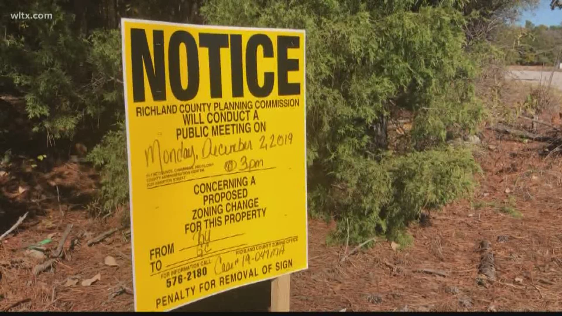 A Richland County Planning Commission Notice posted on Broad River Road in Chapin raised concerns from the community.