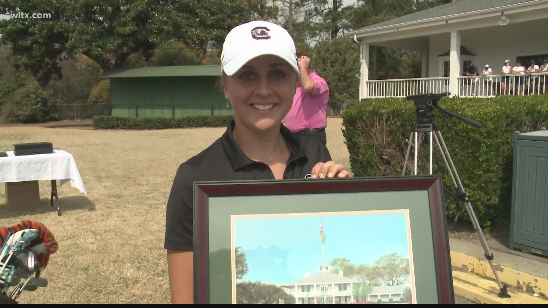 South Carolina golfer Pauline Roussine-Bouchard has been received an SEC award for her recent play in Athens and Augusta.