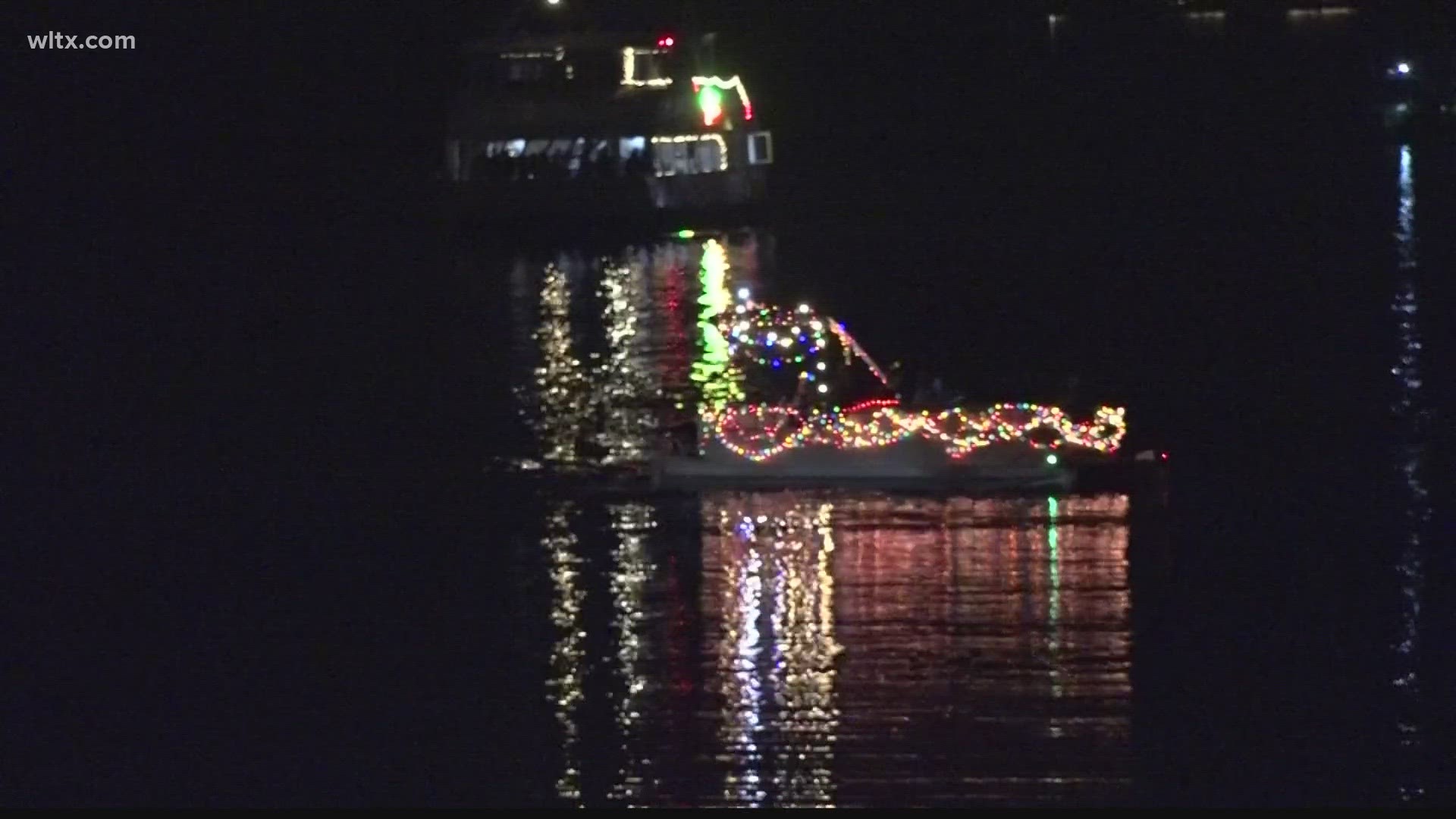 Lake Murray Christmas Light Boat Parade floats explained.