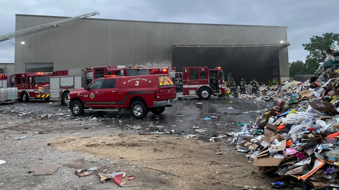 Firefighters responded to Sunoco Recycling on Idlewild Boulevard around 12:40 p.m. Tuesday. No injuries were reported, and the cause is under investigation.