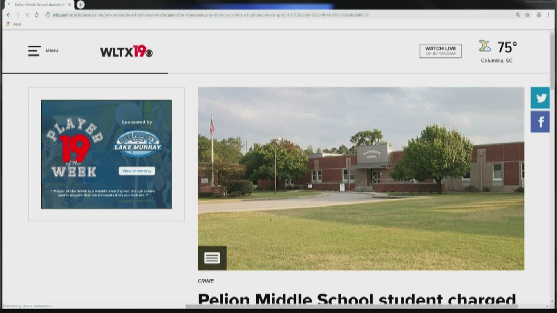 A Pelion Middle School student has been charged after he made a comment to a school employee Wednesday about shooting students.