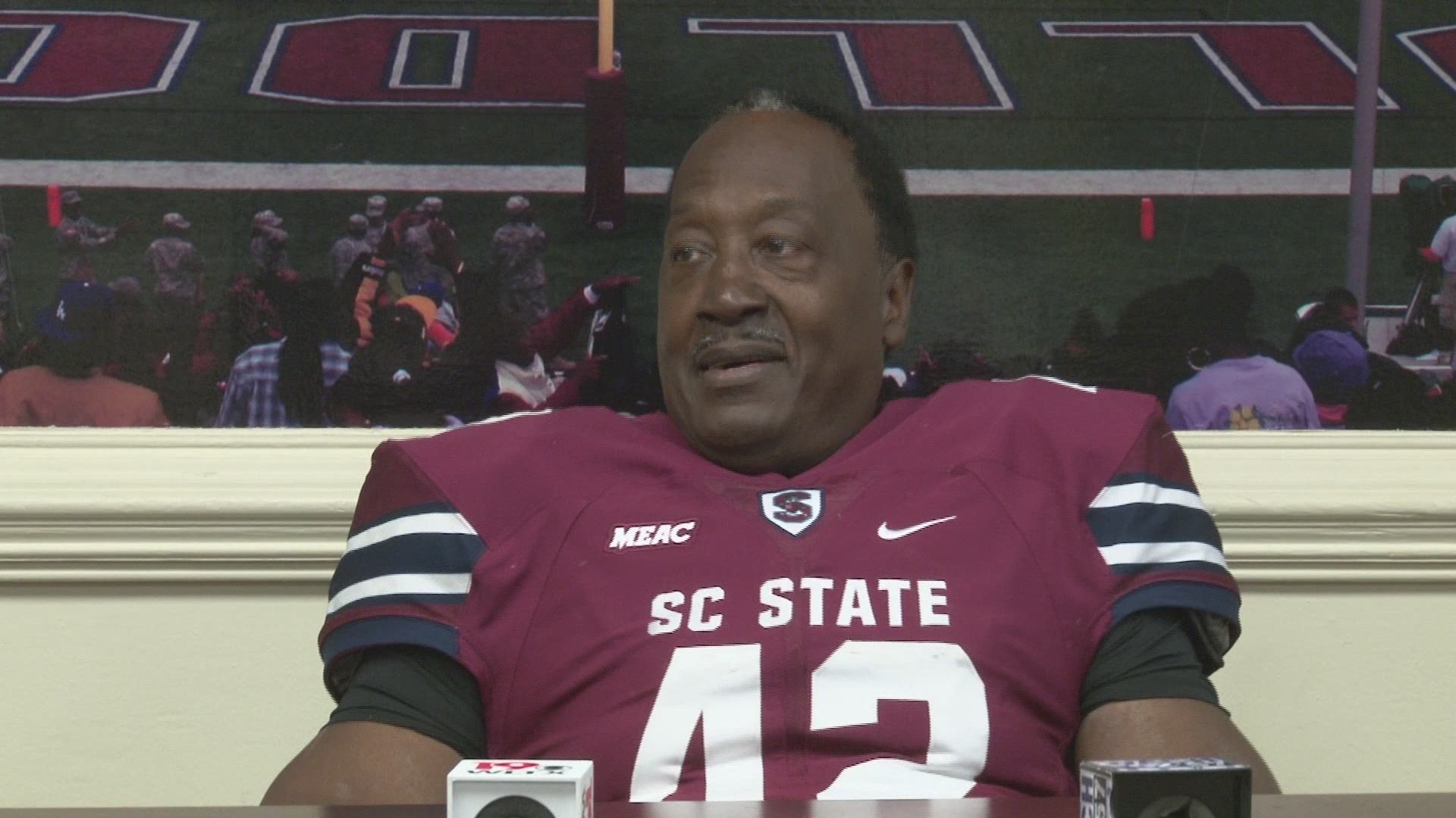 South Carolina State Bulldog Joe Thomas Sr talks about the experience of becoming the oldest person to play Division I football. He's 55 years old.