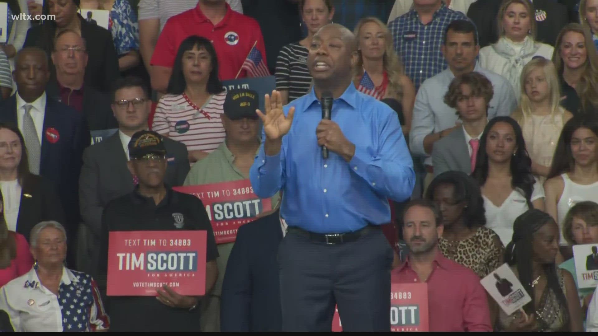 South Carolina Sen. Tim Scott has launched his presidential campaign. At an event in his hometown of North Charleston on Monday, Scott offered an optimistic message.