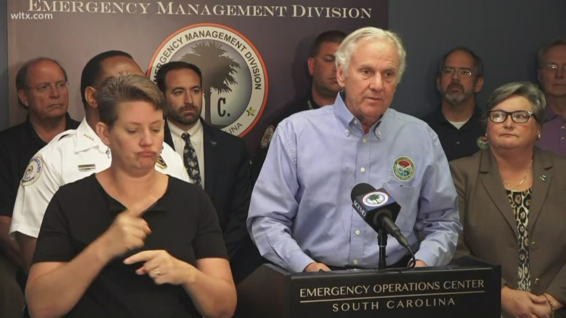 South Carolina Gov. Henry McMaster says many have evacuated the state's coast ahead of Hurricane Dorian, but he's asking more people to leave.  As far, 244,000 people have heeded the governor's mandatory evacuation order which was issued Sunday night. But that's less than half of the 830,000 who fall under the order.