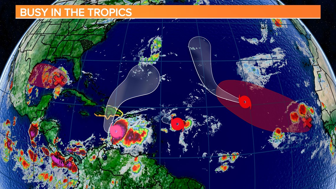 Three named storms, two more areas being tracked in the Atlantic - Vimarsana News